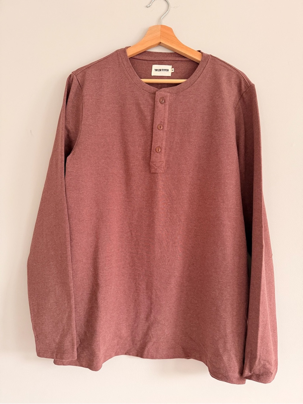 Taylor Stitch Men's Long-Sleeve Henley - Dusty Mauve
